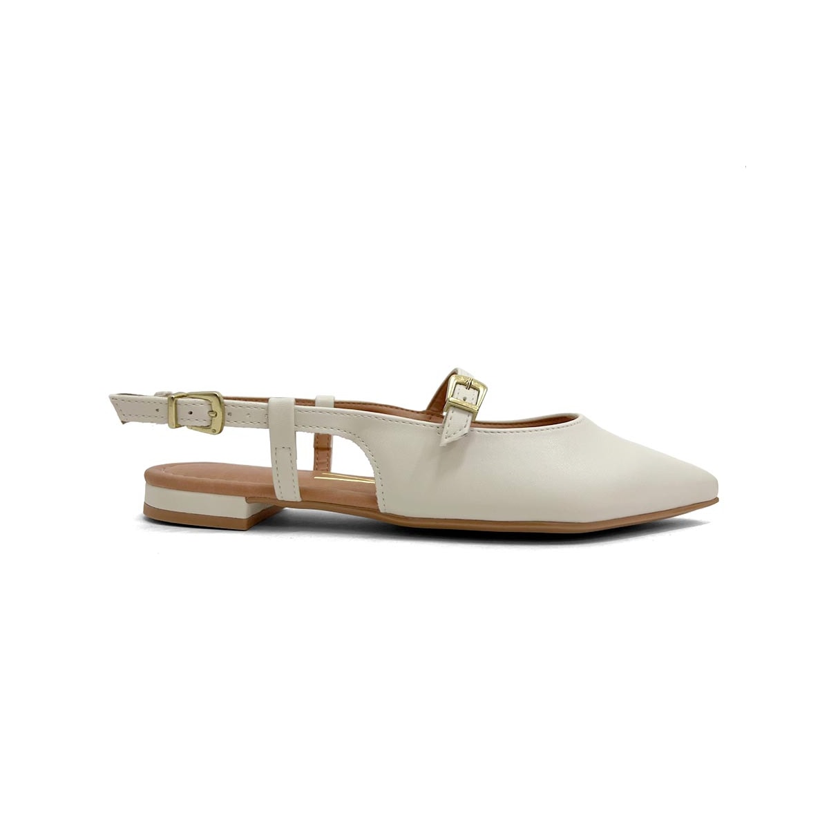 Sapatilha Vizzano Slingback Bico Fino 1206.1009 Branco Off Sapatilha Vizzano Slingback Bico Fino 1206.1009 Branco Off