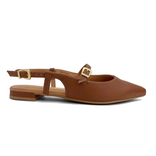 Detalhe - Sapatilha Vizzano Slingback Bico Fino 1206.1009 Mocca