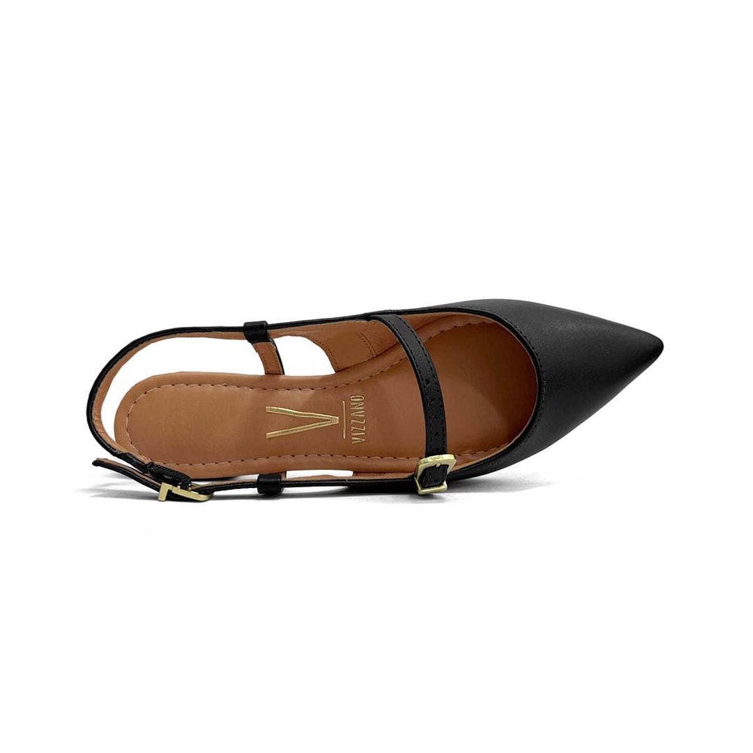 Sapatilha Vizzano Slingback Bico Fino 1206.1009 Preto