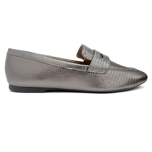 Detalhe - Sapato Anacapri Mocassim 30364 0027 Prata Velha