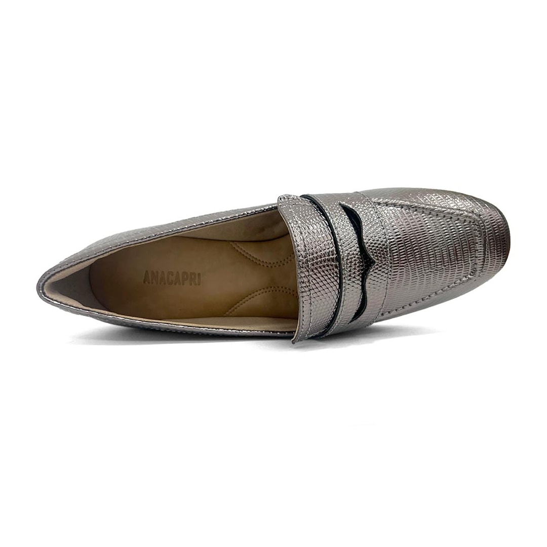 Sapato Anacapri Mocassim 30364 0027 Prata Velha
