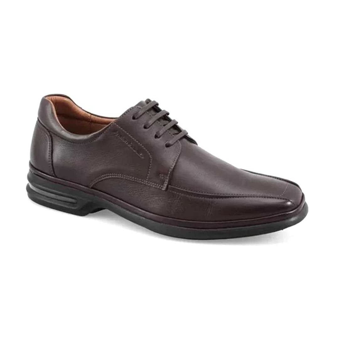 Sapato Anatomic Gel Couro Com Amortecedor 6912 Cafe