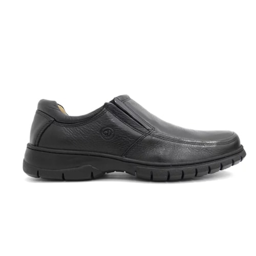 Detalhe - Sapato Anatomic Gel Couro Com Amortecedor 7902 Preto