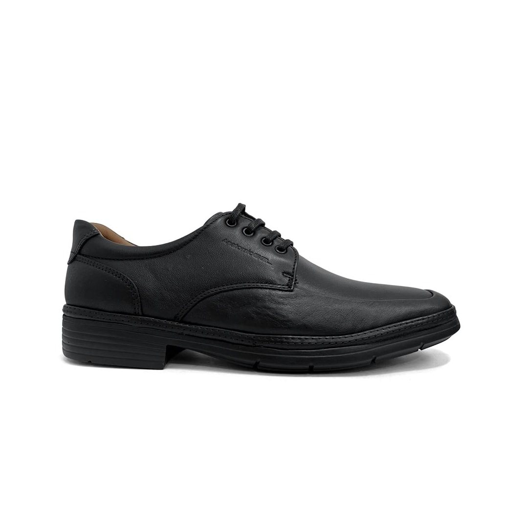 Sapato Anatomic Gel Couro Ultraleve 8621 Preto