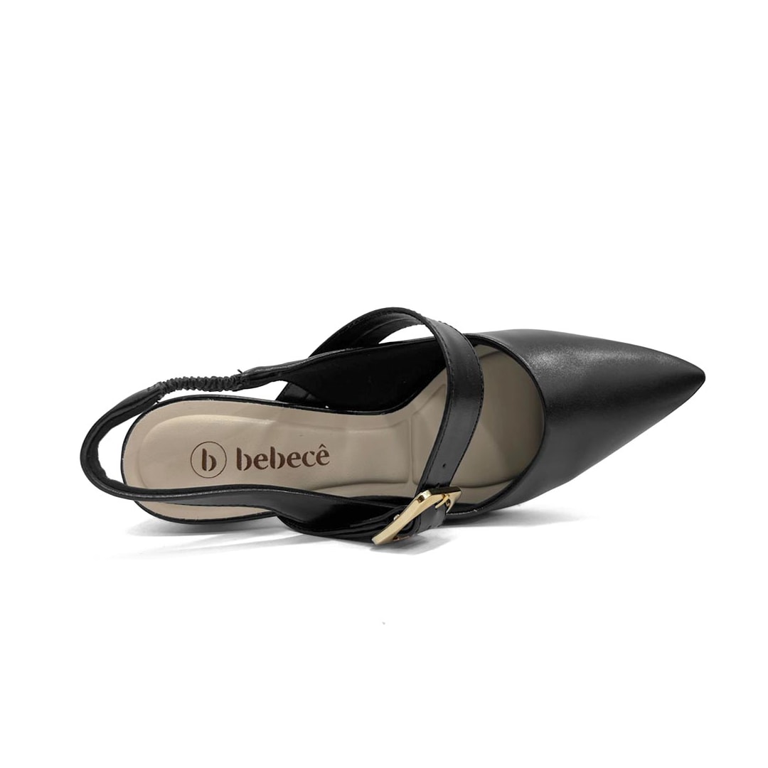 Sapato Bebecê Feminino Slingback T3838-555 Preto
