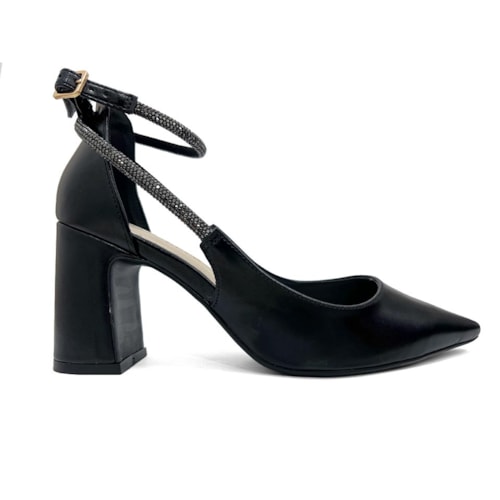 Detalhe - Sapato Bebecê Scarpin Bico Fino T7021-204 Preto