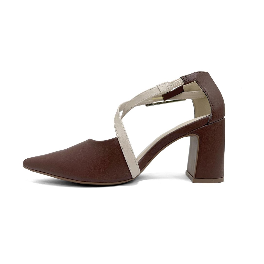 Sapato Bebecê Scarpin Bico Fino T7021-222 Chocolate
