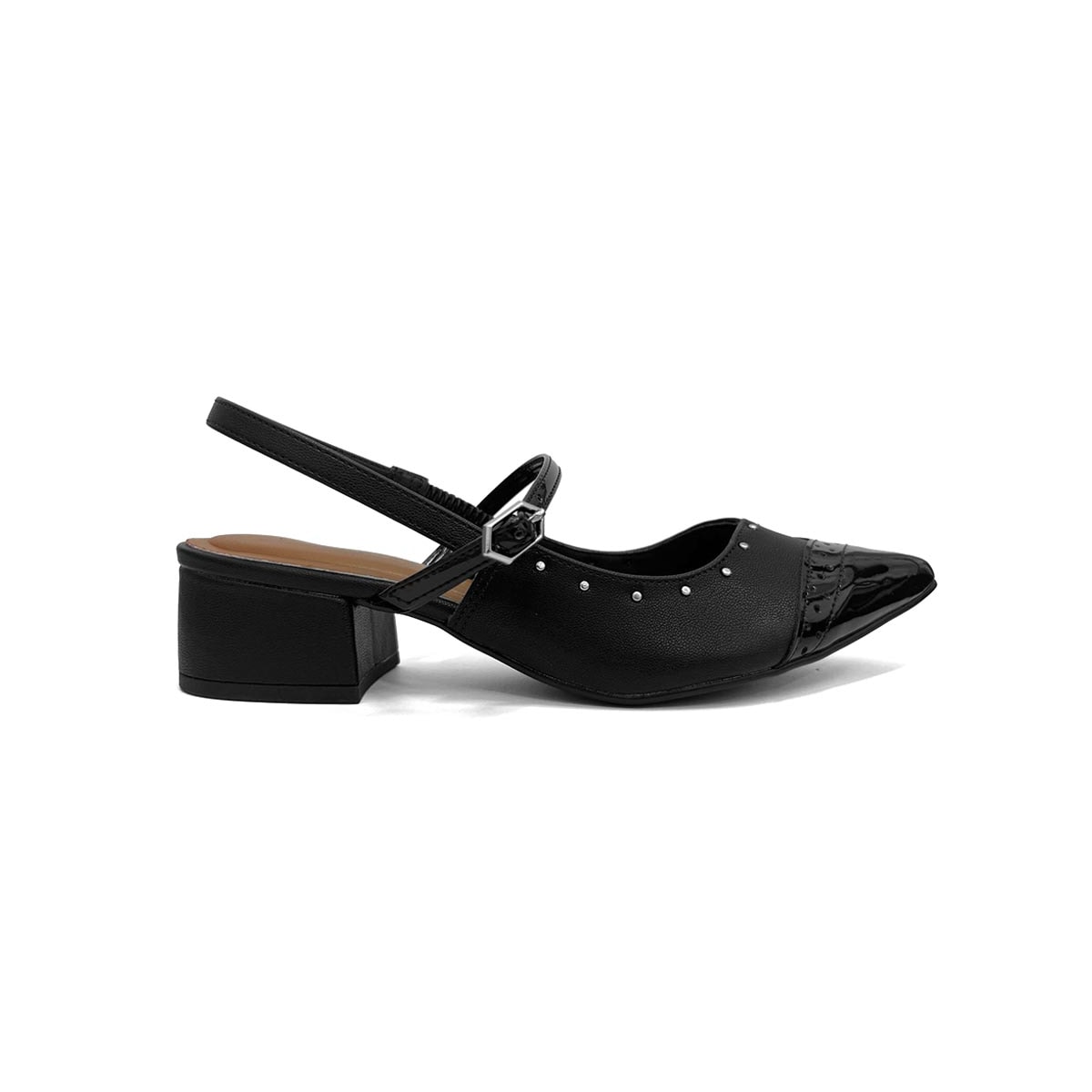 Sapato Bebecê Slingback Boneca T3628-110 Preto Sapato Bebecê Slingback Boneca T3628-110 Preto
