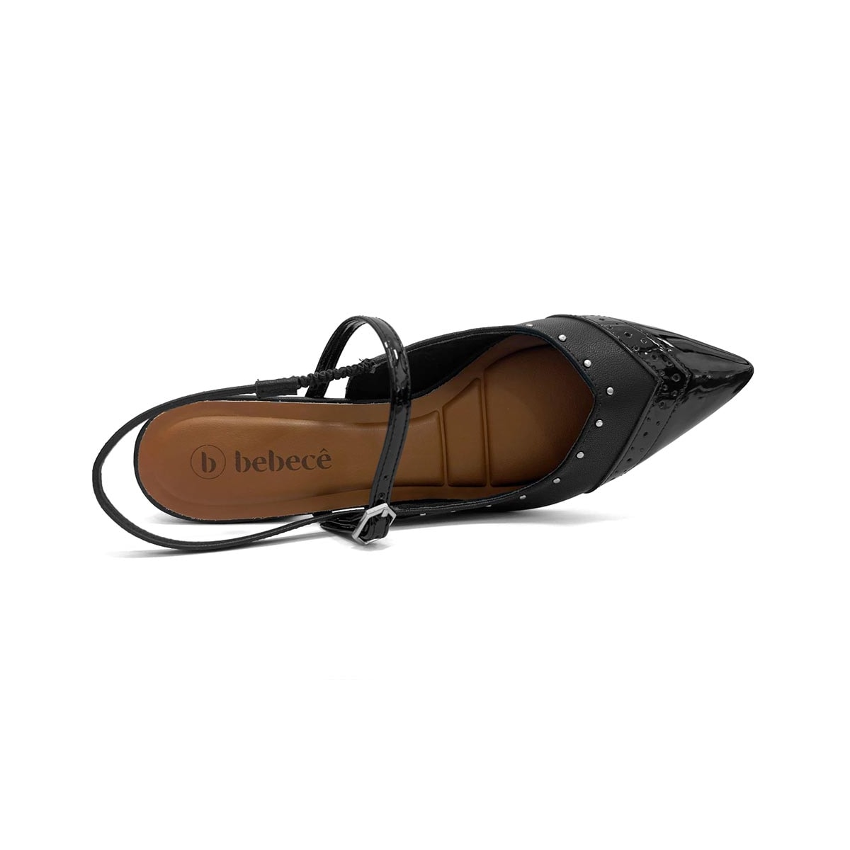 Sapato Bebecê Slingback Boneca T3628-110 Preto