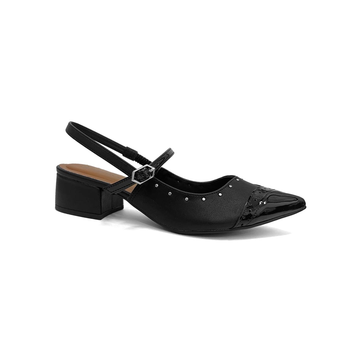 Sapato Bebecê Slingback Boneca T3628-110 Preto Sapato Bebecê Slingback Boneca T3628-110 Preto