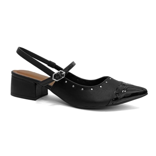Sapato Bebecê Slingback Boneca T3628-110 Preto