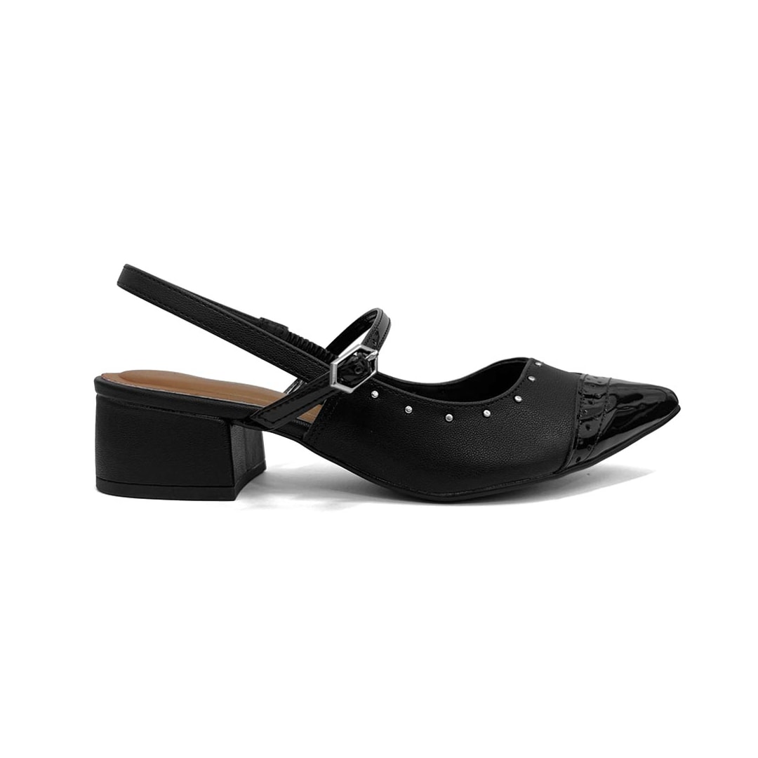 Sapato Bebecê Slingback Boneca T3628-110 Preto
