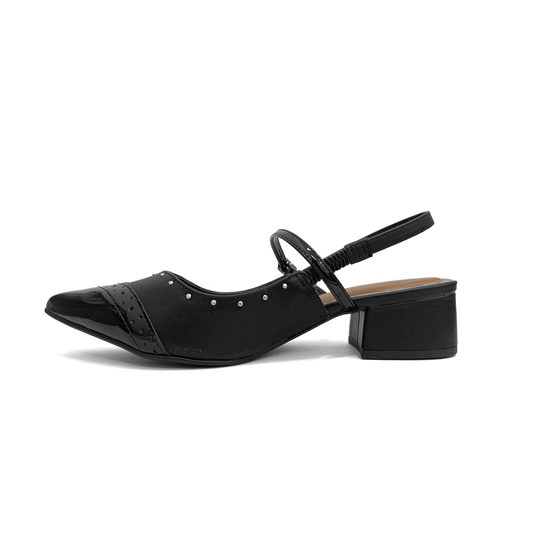 Sapato Bebecê Slingback Boneca T3628-110 Preto