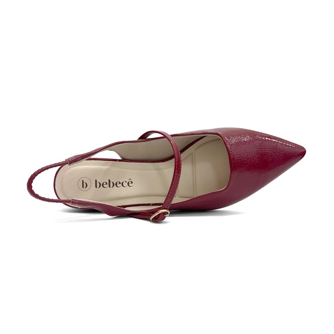 Sapato Bebecê Slingback Boneca T3628-111 Cherry