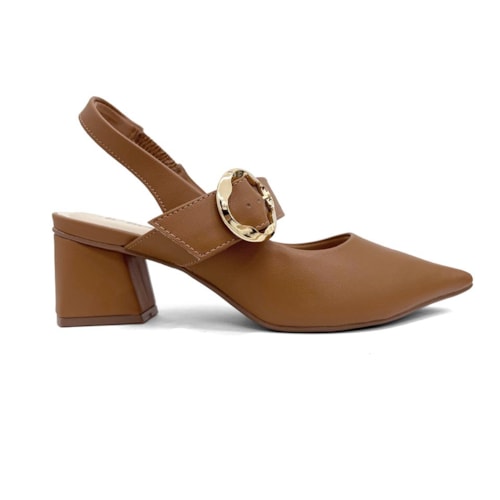 Detalhe - Sapato Bebecê Slingback Boneca T3838-537 Canela