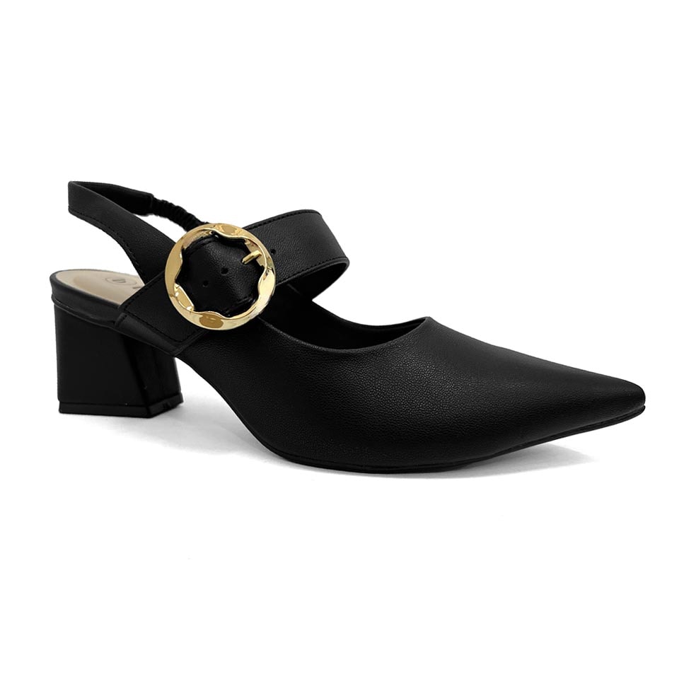 Sapato Bebecê Slingback Boneca T3838-537 Preto - Linha Conforto
