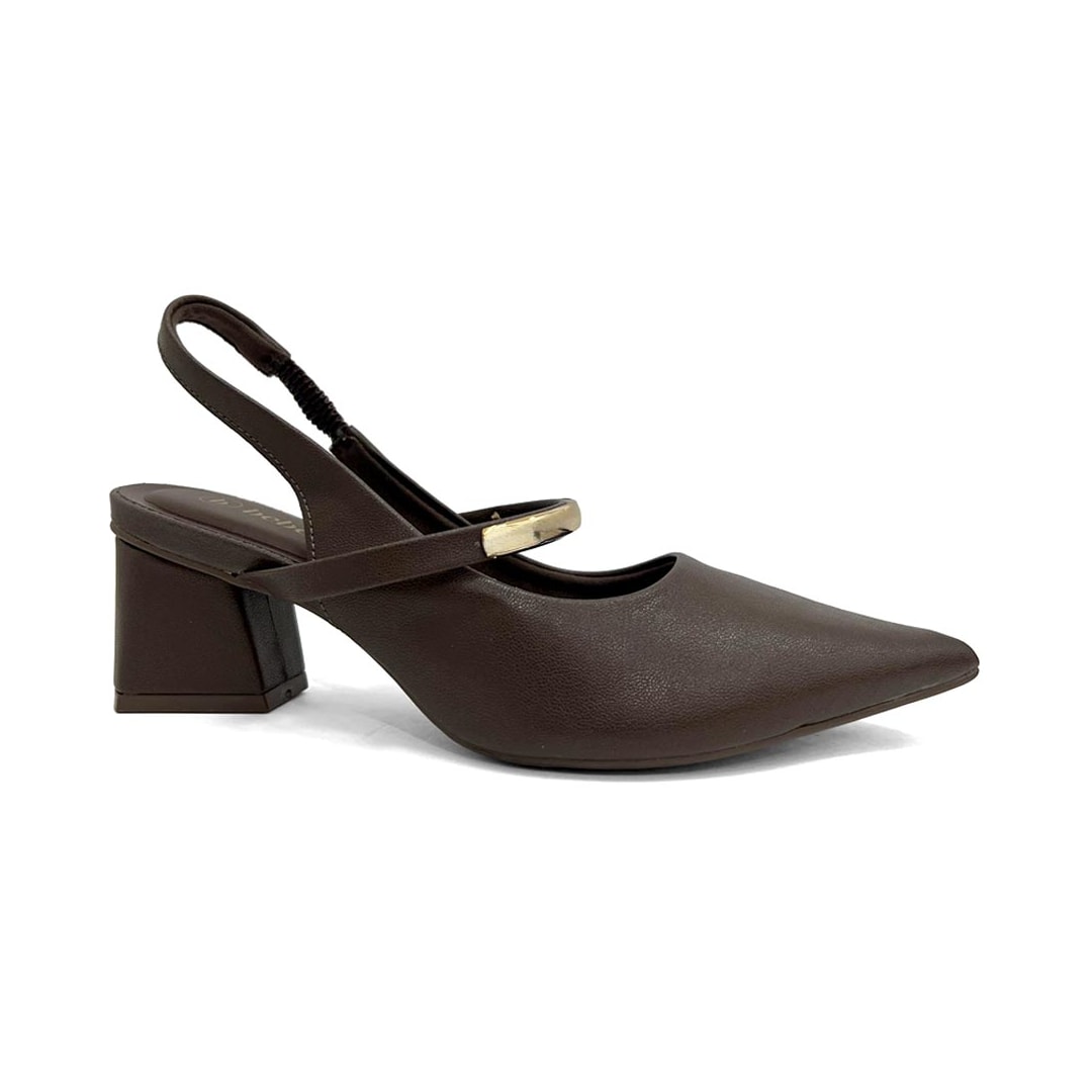 Sapato Bebecê Slingback T3838-578 Expresso Sapato Bebecê Slingback T3838-578 Expresso