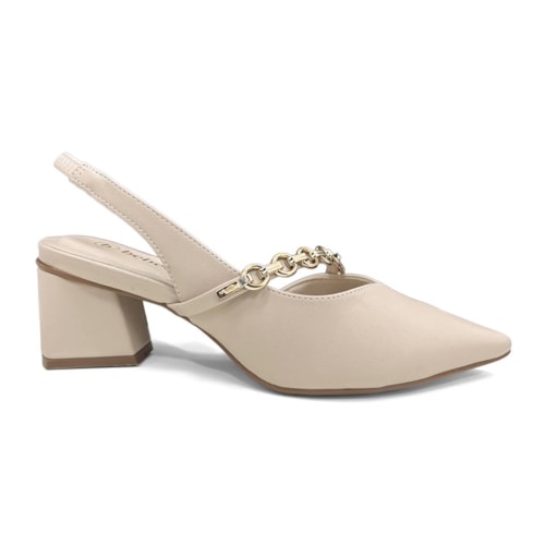 Detalhe - Sapato Bebecê Slingback T3838-579 Aveia