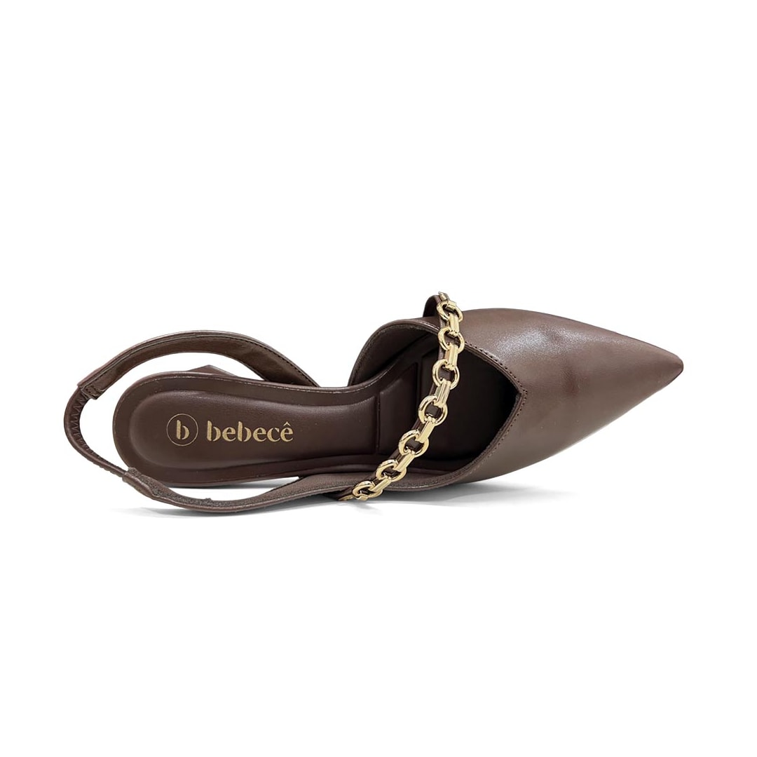Sapato Bebecê Slingback T3838-579 Expresso Sapato Bebecê Slingback T3838-579 Expresso