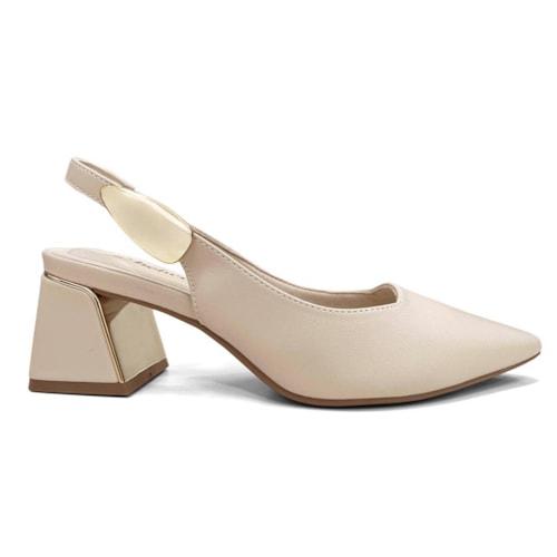 Detalhe - Sapato Bebecê Slingback T3862-615 Aveia