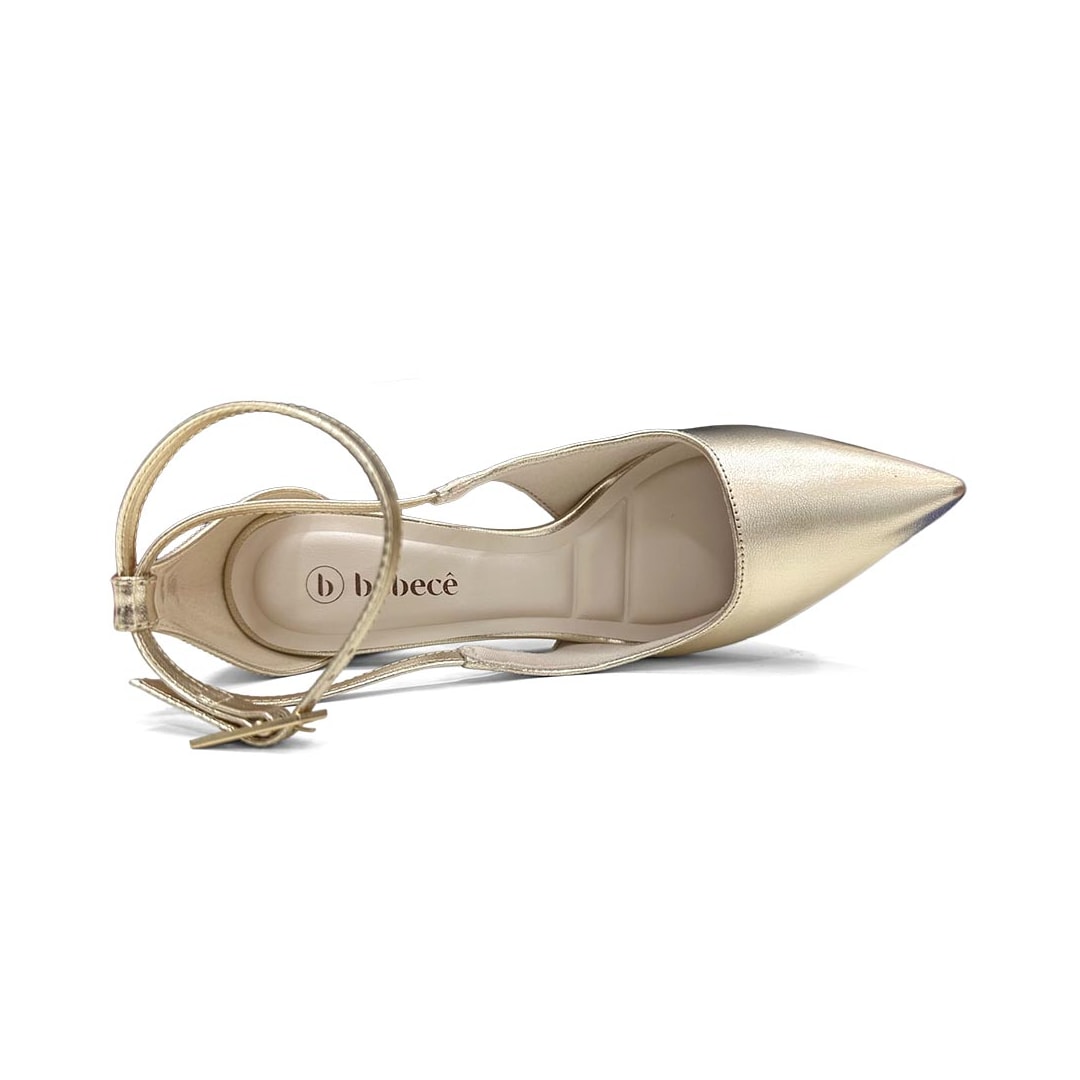 Sapato Bebecê Slingback T3862-616 Dourado