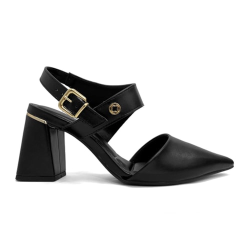 Detalhe - Sapato Bebecê Slingback T7012-022 Preto