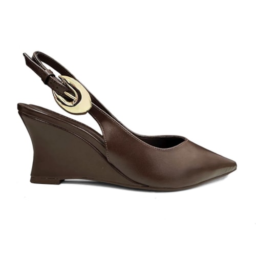Detalhe - Sapato Bebecê Slingback T7033-041 Cacau