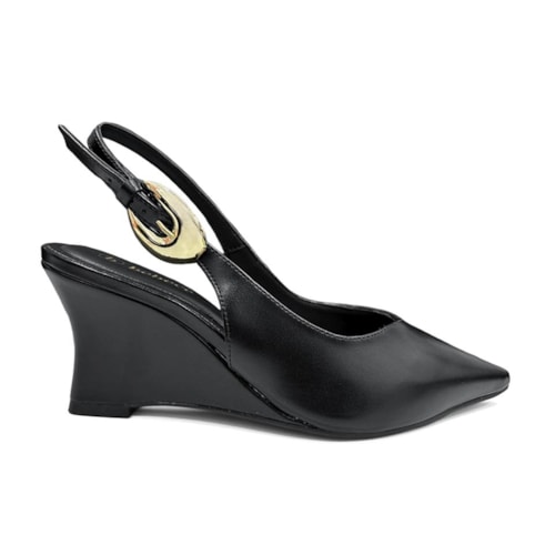 Detalhe - Sapato Bebecê Slingback T7033-041 Preto
