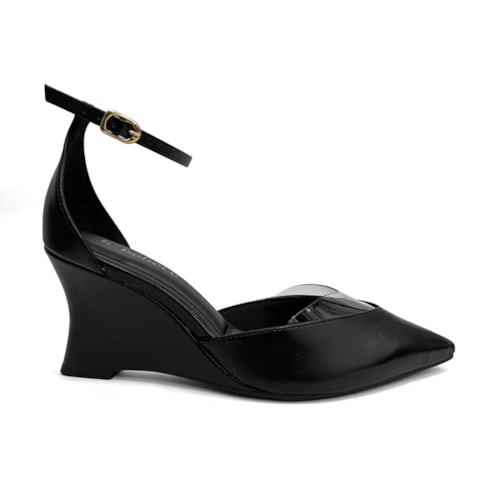 Detalhe - Sapato Bebecê Slingback T7033-043 Preto