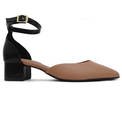 Detalhe - Sapato Beira Rio Scarpin Baixo 4182.204 Tan/Preto