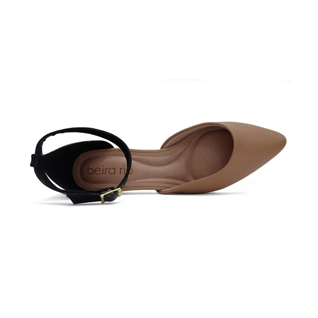 Sapato Beira Rio Scarpin Baixo 4182.204 Tan/Preto Sapato Beira Rio Scarpin Baixo 4182.204 Tan/Preto