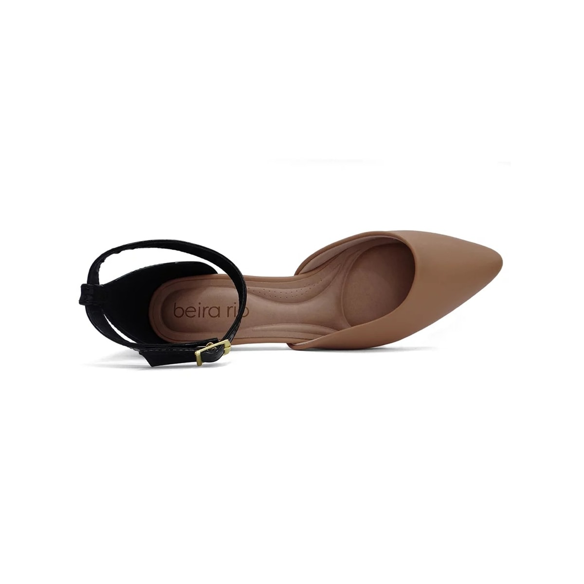 Sapato Beira Rio Scarpin Baixo 4182.204 Tan/Preto Sapato Beira Rio Scarpin Baixo 4182.204 Tan/Preto
