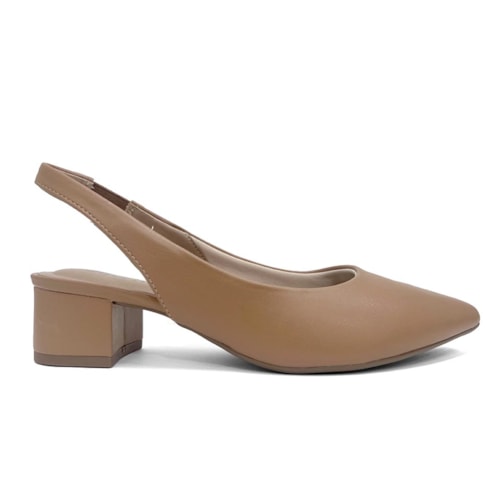 Detalhe - Sapato Beira Rio Slingback Scarpin 4182.220 Camel