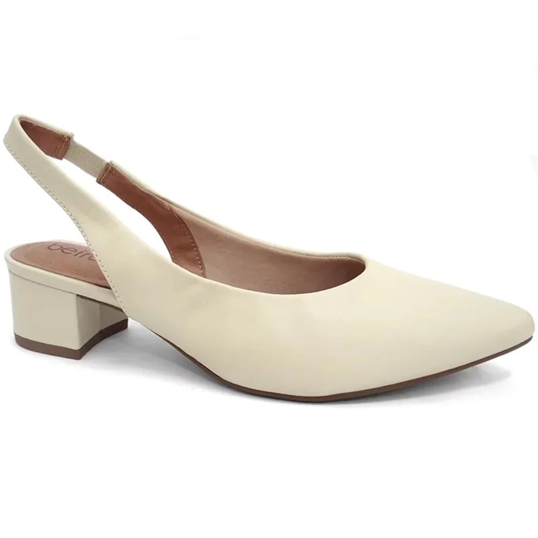 Sapato Beira Rio Slingback Scarpin 4182.220 Creme