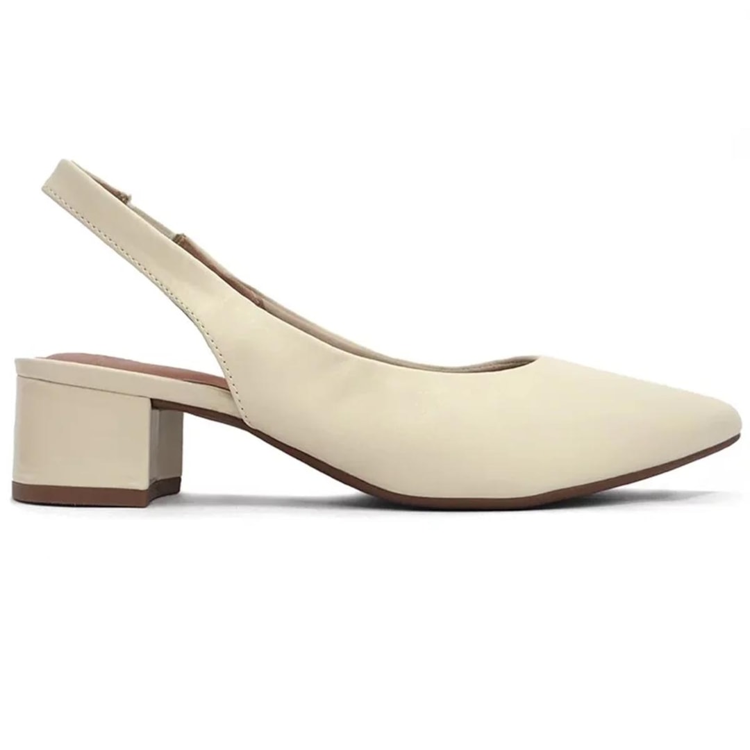 Sapato Beira Rio Slingback Scarpin 4182.220 Creme