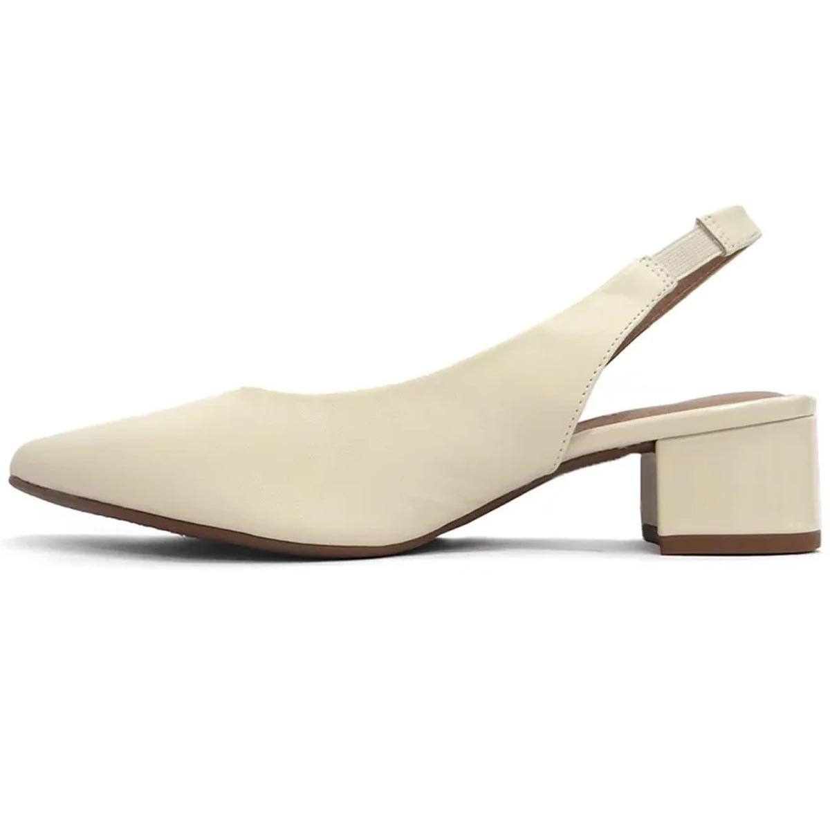 Sapato Beira Rio Slingback Scarpin 4182.220 Creme Sapato Beira Rio Slingback Scarpin 4182.220 Creme