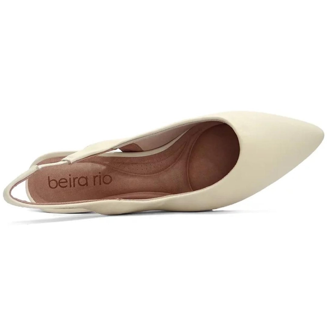 Sapato Beira Rio Slingback Scarpin 4182.220 Creme