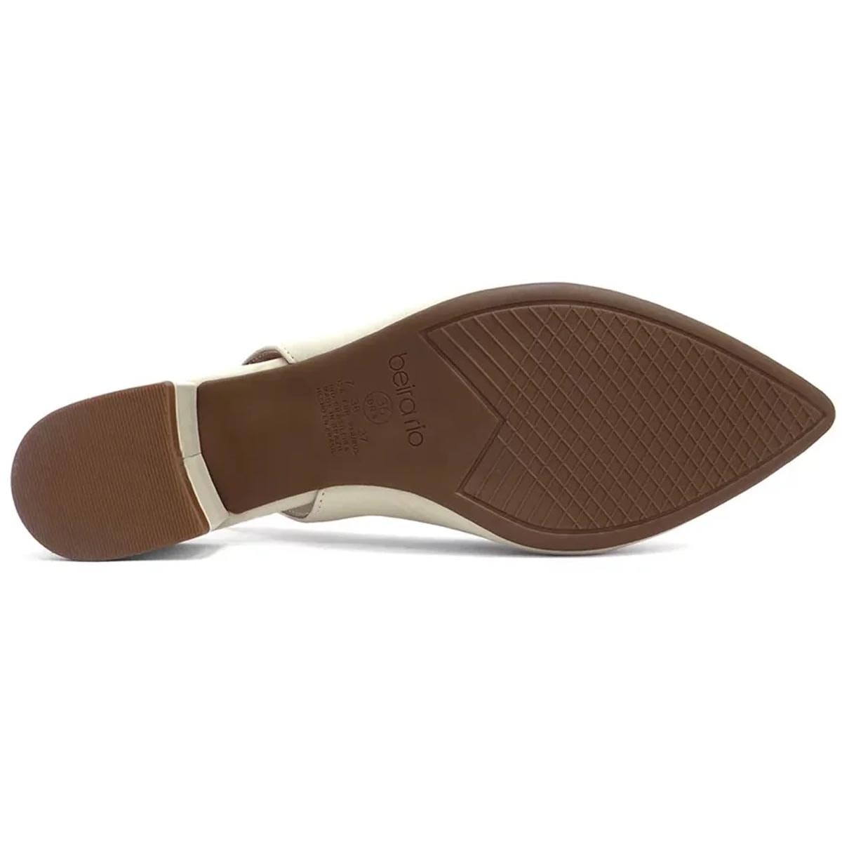 Sapato Beira Rio Slingback Scarpin 4182.220 Creme Sapato Beira Rio Slingback Scarpin 4182.220 Creme