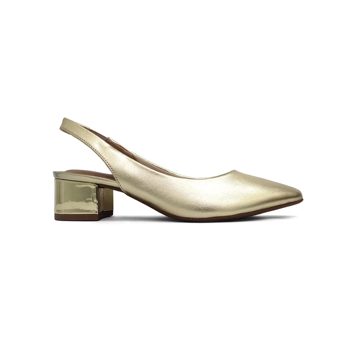 Sapato Beira Rio Slingback Scarpin 4182.220 Dourado Sapato Beira Rio Slingback Scarpin 4182.220 Dourado