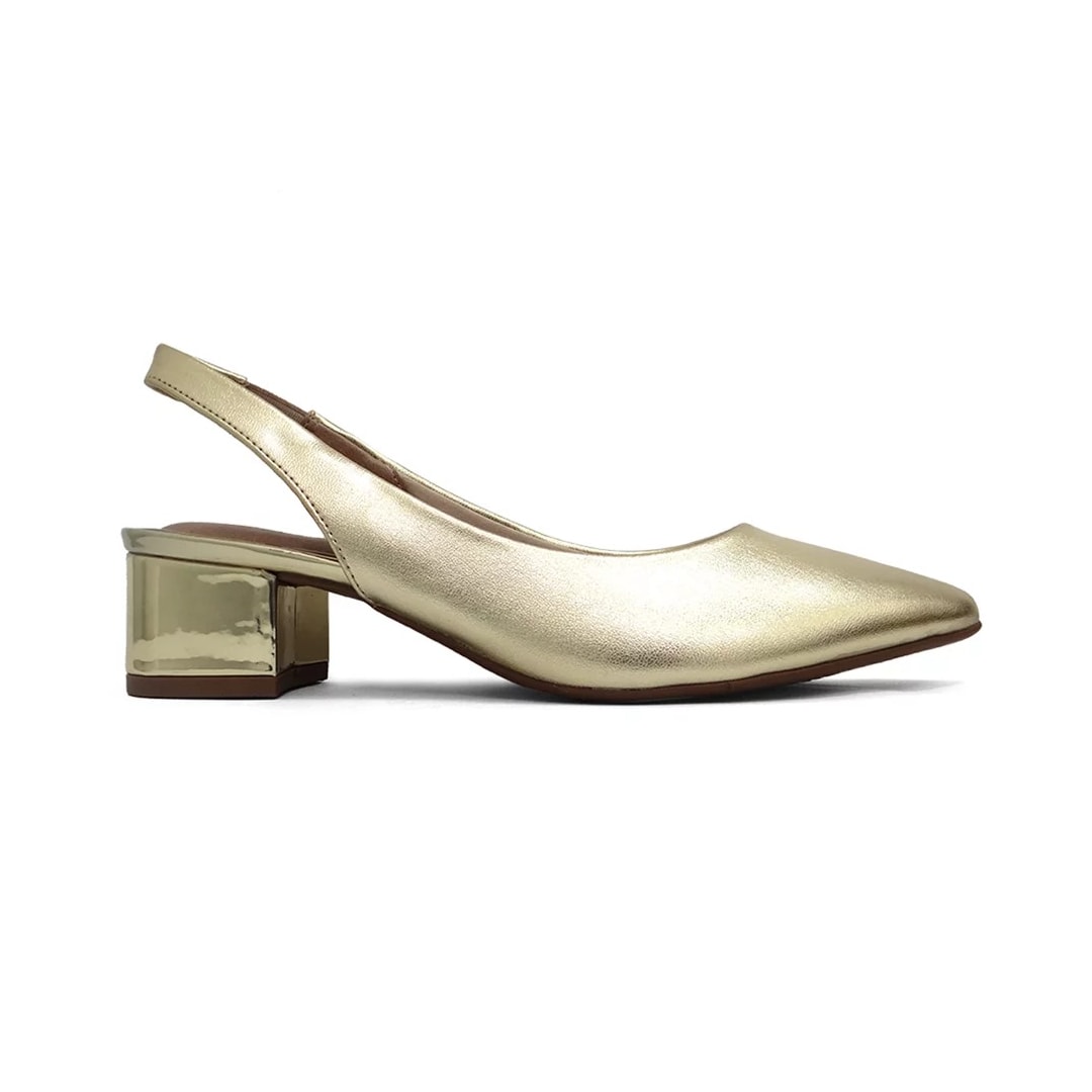 Sapato Beira Rio Slingback Scarpin 4182.220 Dourado