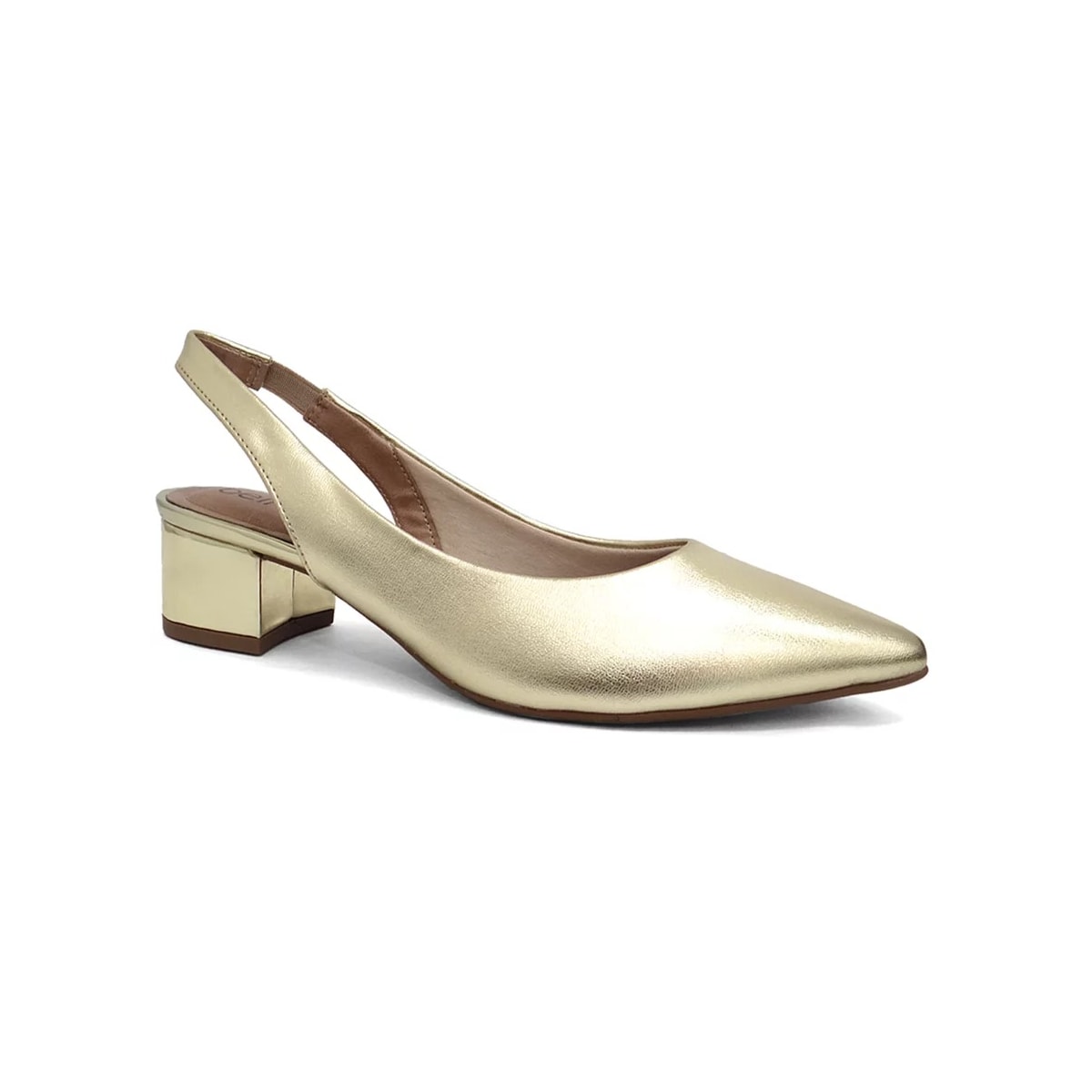 Sapato Beira Rio Slingback Scarpin 4182.220 Dourado Sapato Beira Rio Slingback Scarpin 4182.220 Dourado