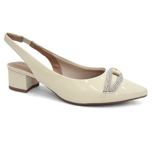 Sapato Beira Rio Slingback Scarpin 4182.221 Creme