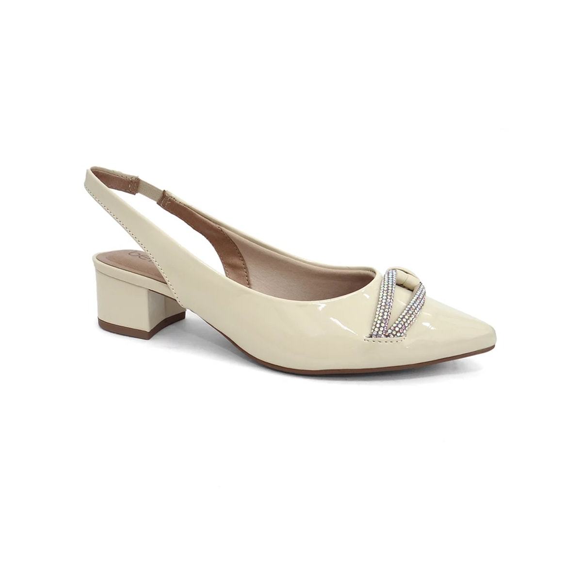 Sapato Beira Rio Slingback Scarpin 4182.221 Creme Sapato Beira Rio Slingback Scarpin 4182.221 Creme