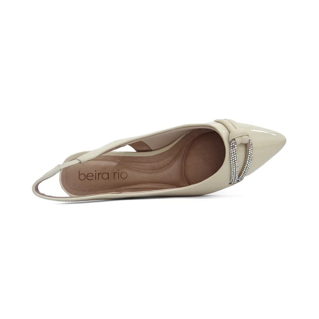 Sapato Beira Rio Slingback Scarpin 4182.221 Creme Sapato Beira Rio Slingback Scarpin 4182.221 Creme