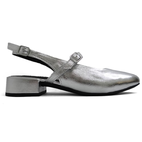 Detalhe - Sapato Dakota Slingback Boneca G9711 Prata