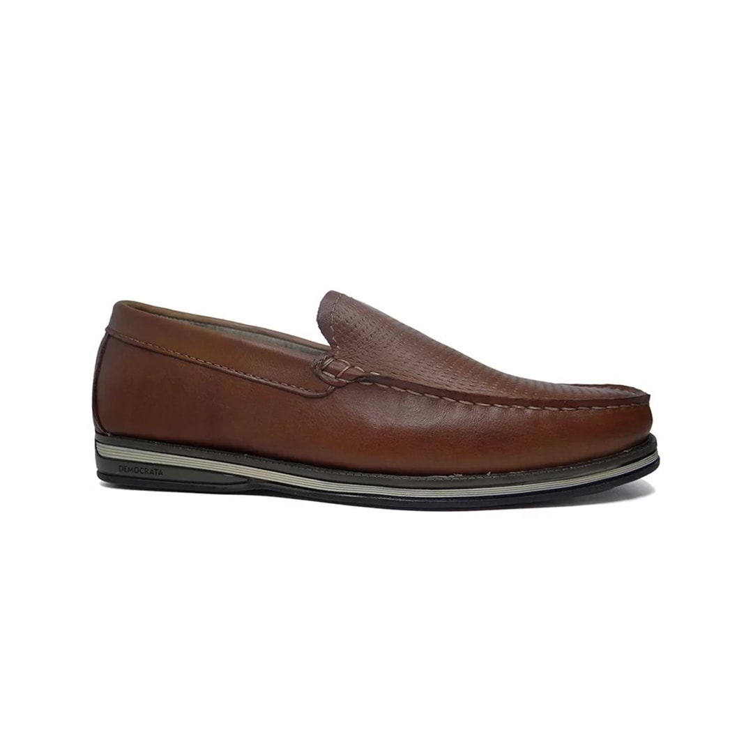 Sapato Democrata Mocassim de Couro 135201 Conhaque