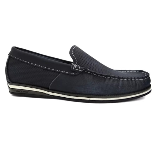 Sapato Democrata Mocassim de Couro 135201 Navy