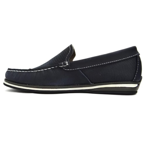 Sapato Democrata Mocassim de Couro 135201 Navy