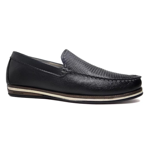 Sapato Democrata Mocassim de Couro 135201 Preto