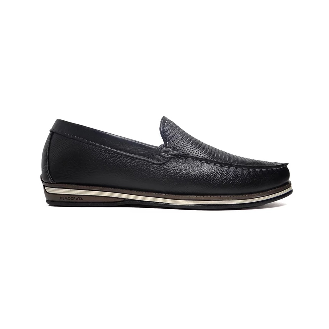 Sapato Democrata Mocassim de Couro 135201 Preto